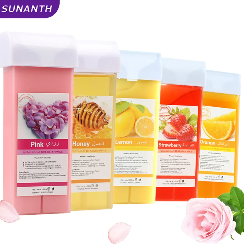 NEW fruit Unisex Hair Removal Wax Cartridge Roller Refill Roll On Wax Heater Hair Removal for Body-for any Roll on Warmer