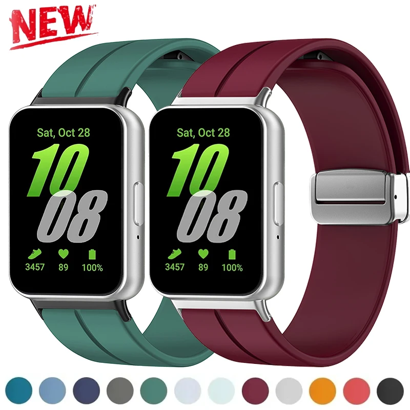 Magnetic Strap with Metal Connector for Smartwatch Bracelet - Silicone Strap Accessories