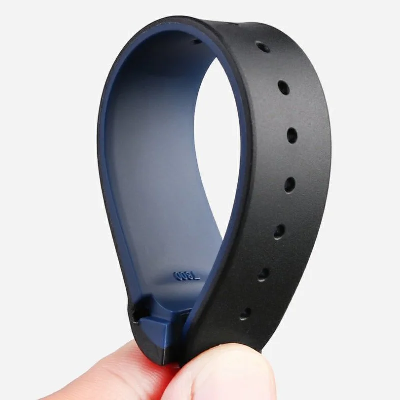 Arc Interface Natural Rubber Silicone 22mm Sports Watchband - Blue, Green, Black