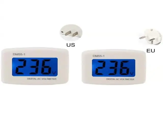 2025 Новый DM55-1 Test Spul Into To Outlet Meter ЖК-дисплей Digital Display 80-300V Метр-метр