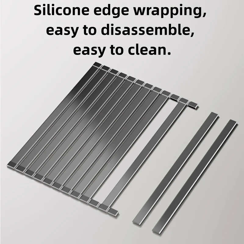 New Kitchen Sink Drain Rack Sink Bowl and Dish Storage Rack Foldable and Retractable Drain Basket Drying Storage Shelf