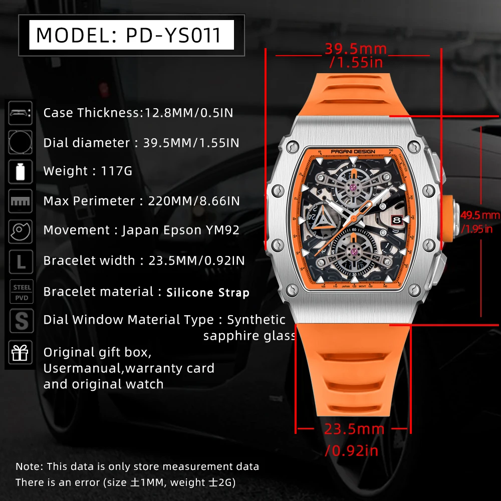 PAGANI DESIGN 39MM Sport Automatic Quartz 2023 NEW Men Watch Luxury Rubber Strap Fashion stainless Reloj Hombre Watch for Men