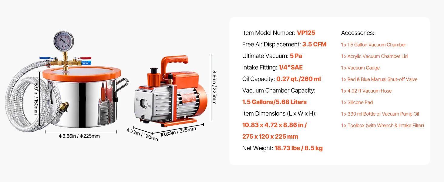 1,5 gallon vacuümkamer