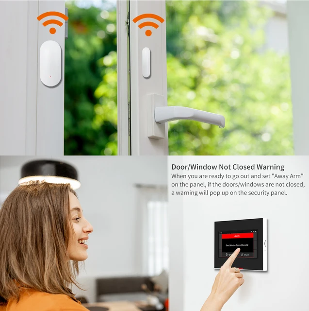 ACJ Wireless Window Door Sensor EV1527 Coding Mode RF 433MHz for Home Security Alarm System Burglar Alarm Kits 5