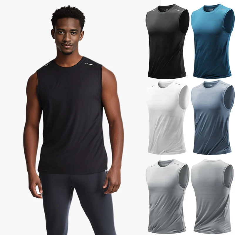 Running vests men's summer breathable sleeveless quick drying