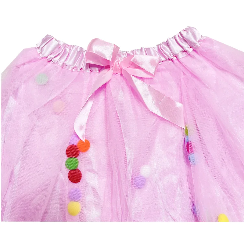 Dance Balls Kid Girls Tutu Skirt Pompon Soft Mesh Lace Children Skirts Ins Style Baby Tutu Pettiskirt Wild Bottoming Princess 6