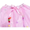 Dance Balls Kid Girls Tutu Skirt Pompon Soft Mesh Lace Children Skirts Ins Style Baby Tutu Pettiskirt Wild Bottoming Princess 6