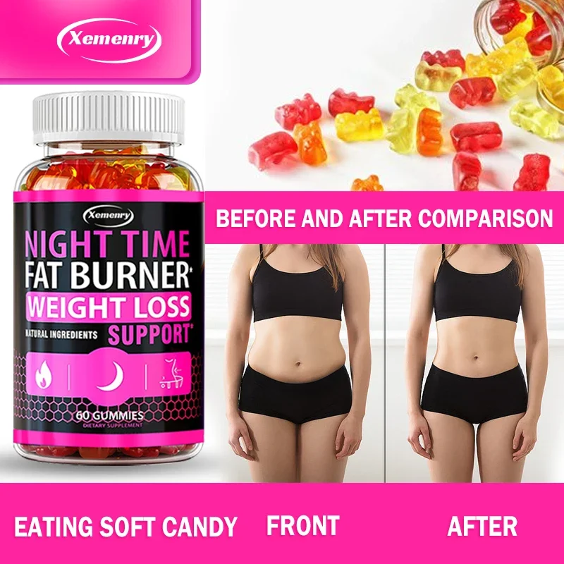 

Women's Body Shaping Gummies - Nighttime Fat Burner - Rapid Metabolism Booster, Supports Digestion