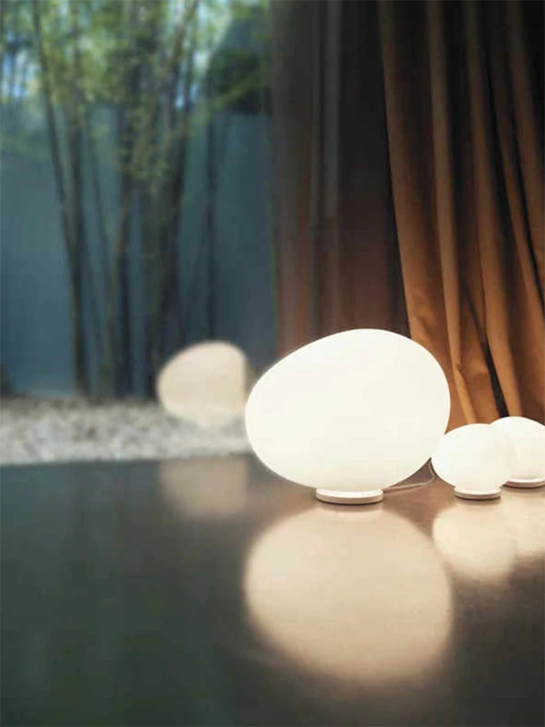 Description Picture 2 of itemNordic Designer Simple Study Pebble Egg Shaped Bedroom Bedside  Portable Lamp Creative Gift Decorative Table Lamp desk light