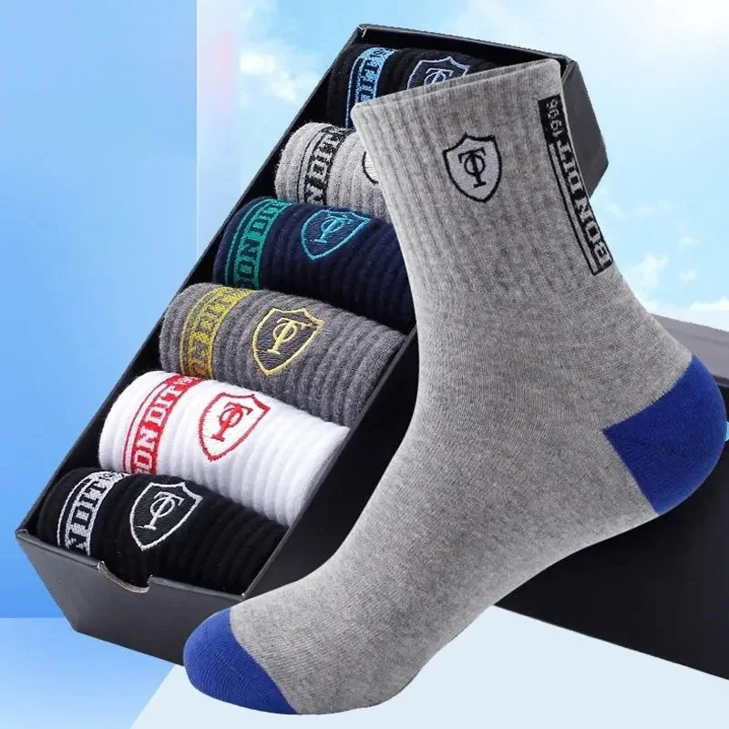 5-Pairs-Apring-And-Fall-Mens-Sports-Socks-Summer-Leisure-Sweat ...