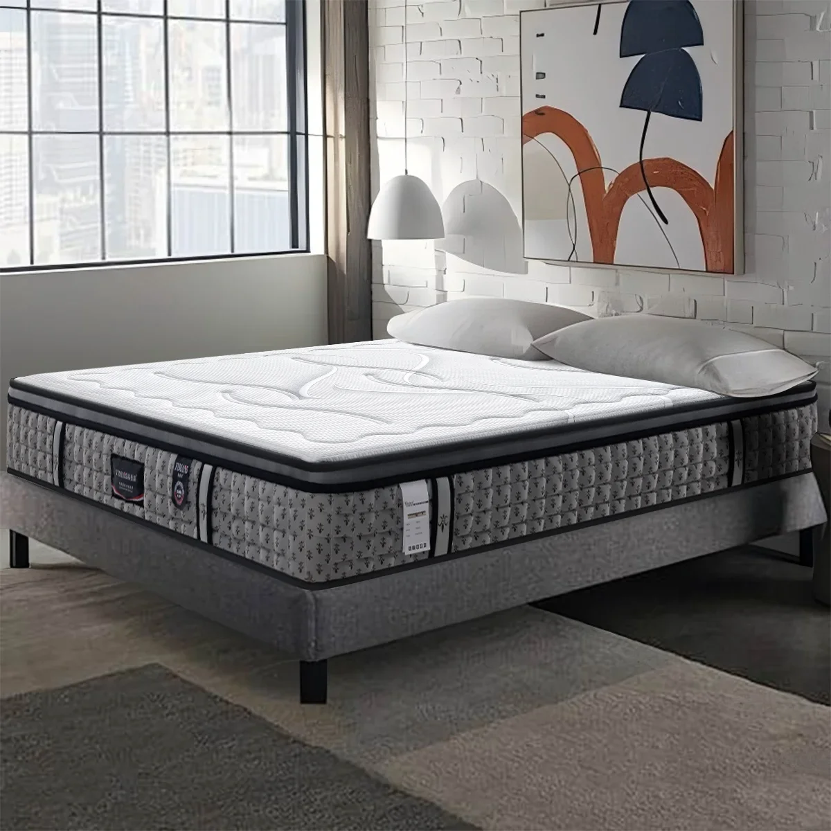 High End Queen King Size Hotel Bed Mattress Vaccum Compressed Rolled High Density Memory Foam Spring Mattress For Hotel