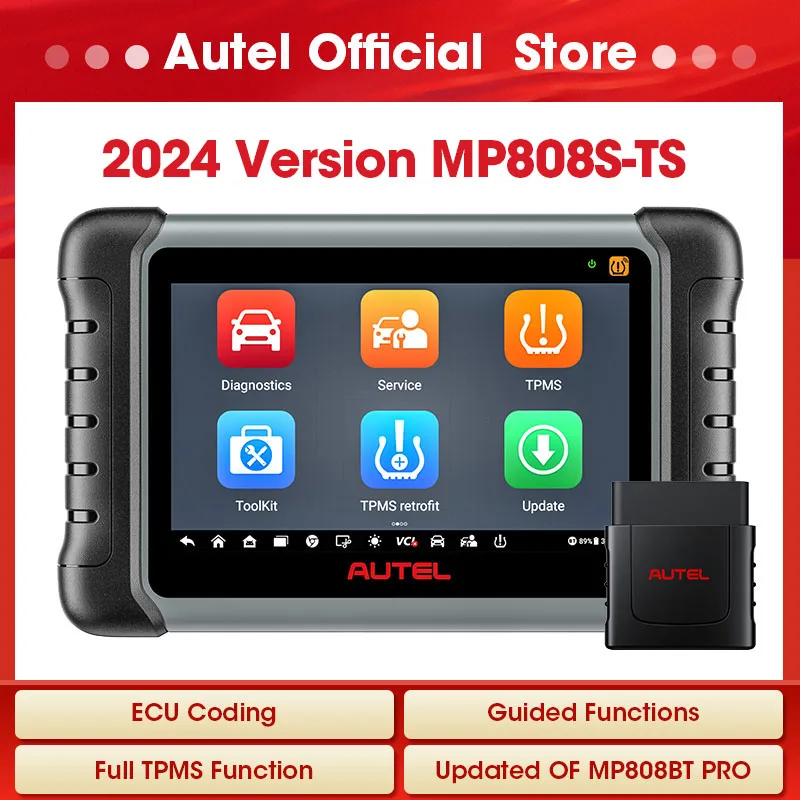 Autel MaxiPRO MP808S-TS 자동차 진단 도구, 온라인 ECU 코딩, TPMS 자동차 스캐너, 액티브 테스트 스캔 도구, PK MP808BT PRO 