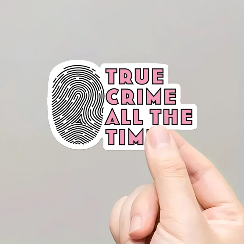 3pcs 비닐 True Crime All the Time 데칼, 반무광 재사용 가능한 자체 접착 스티커, 불규칙한 모양, 목재, 플라스틱에 적합