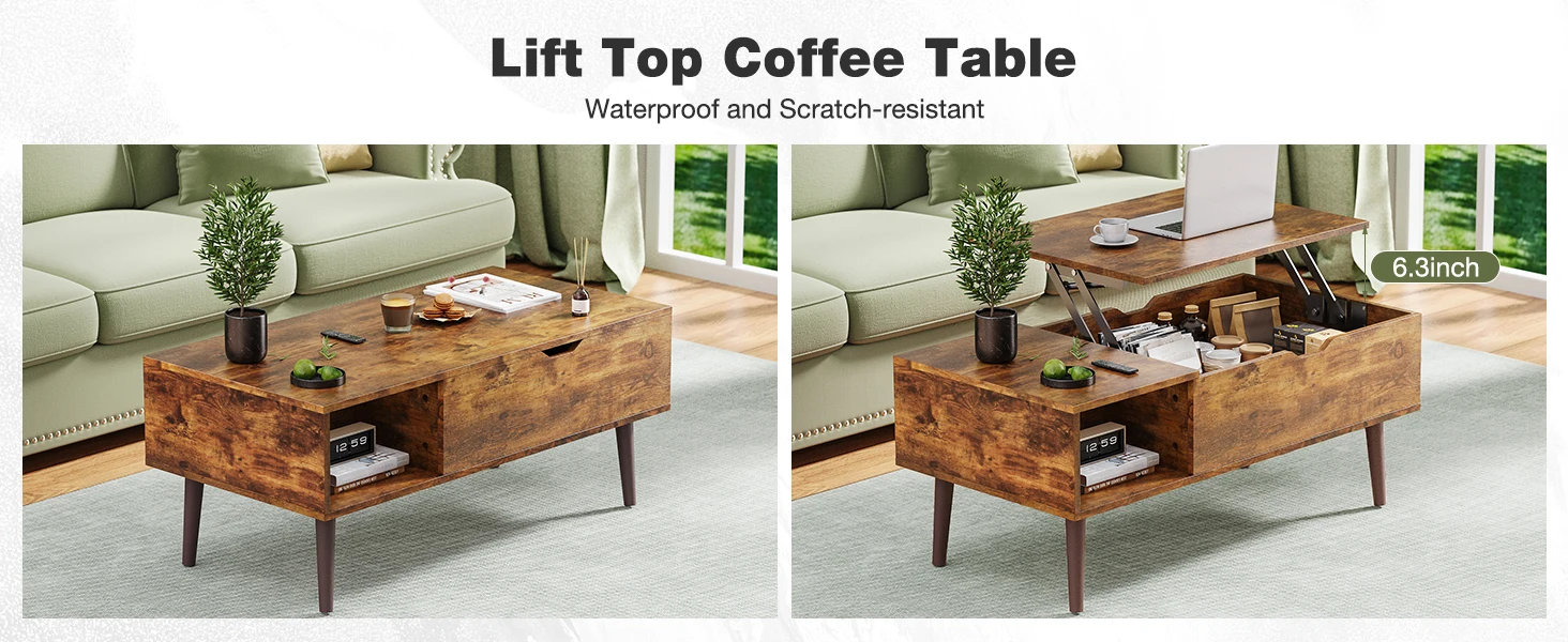 Coffee table lift top