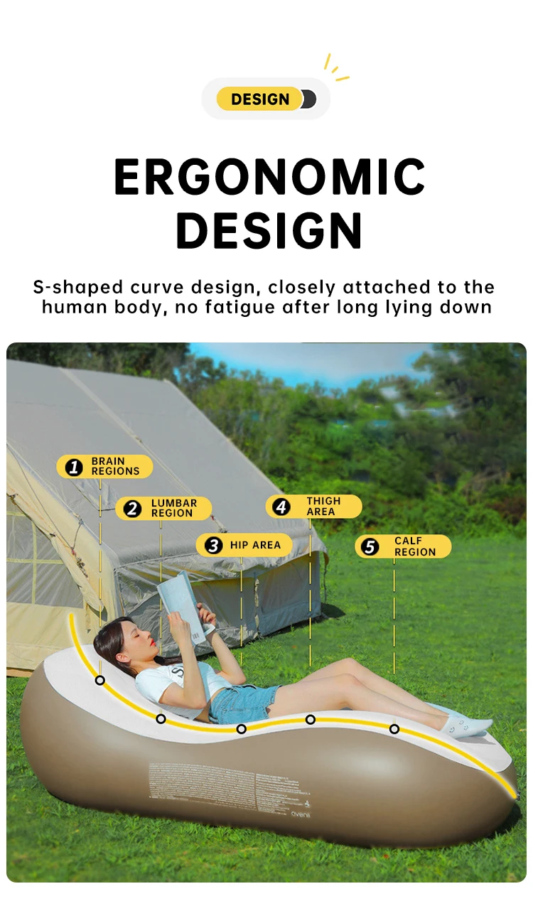Description Picture 2 of itemInflatable sofa, portable air mattress for outdoor camping, foldable lazy air lounge chair, home leisure chair