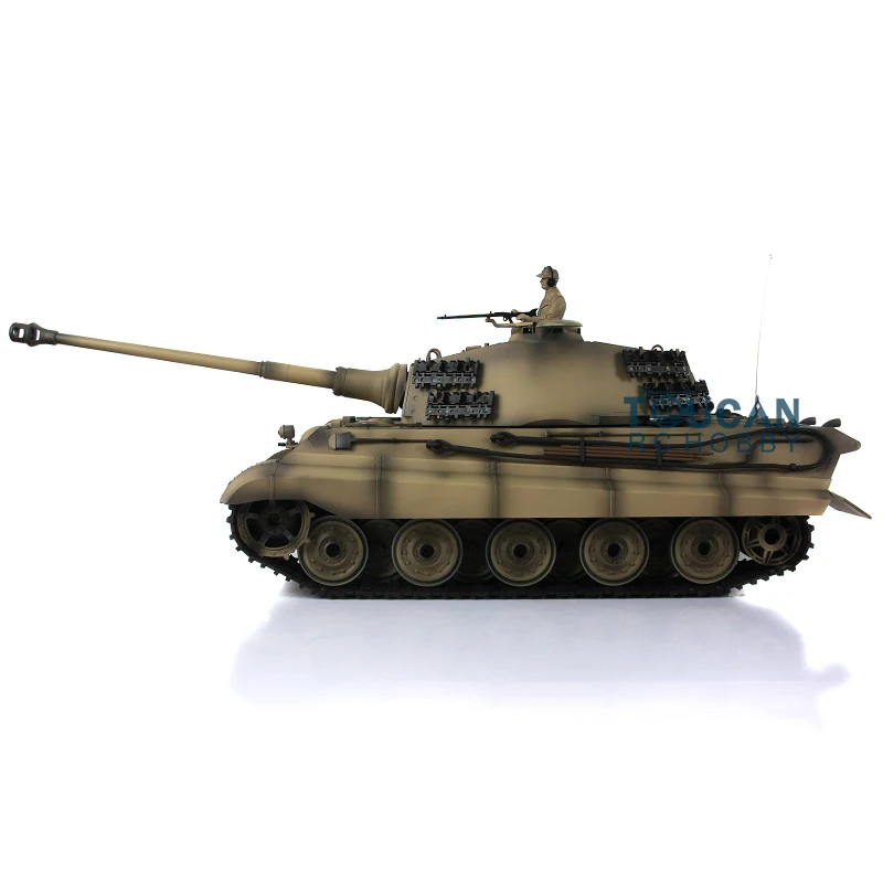 1/16 HENG LONG 7.0 3888A Customized King Tiger Barrel Recoil RC Tank Metal Wheels Remote Control Remoted Panzer Car TH17571-SMT4 3