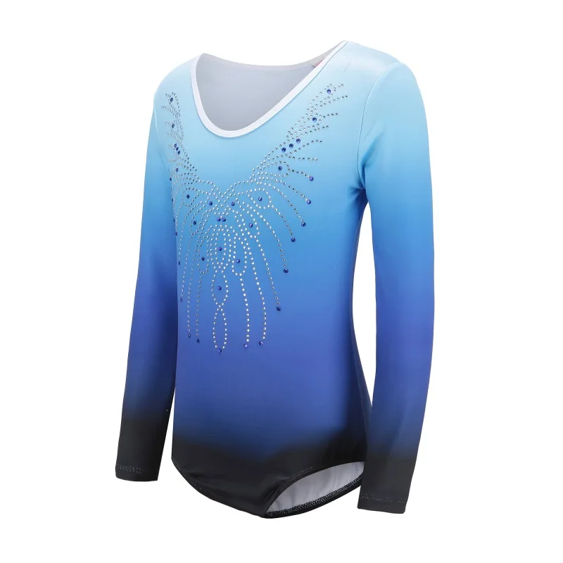 Patterned Gradient Body Long-Sleeved Suit Diamond Ballet Gymnastics Clothes Exercise Dance Clothes