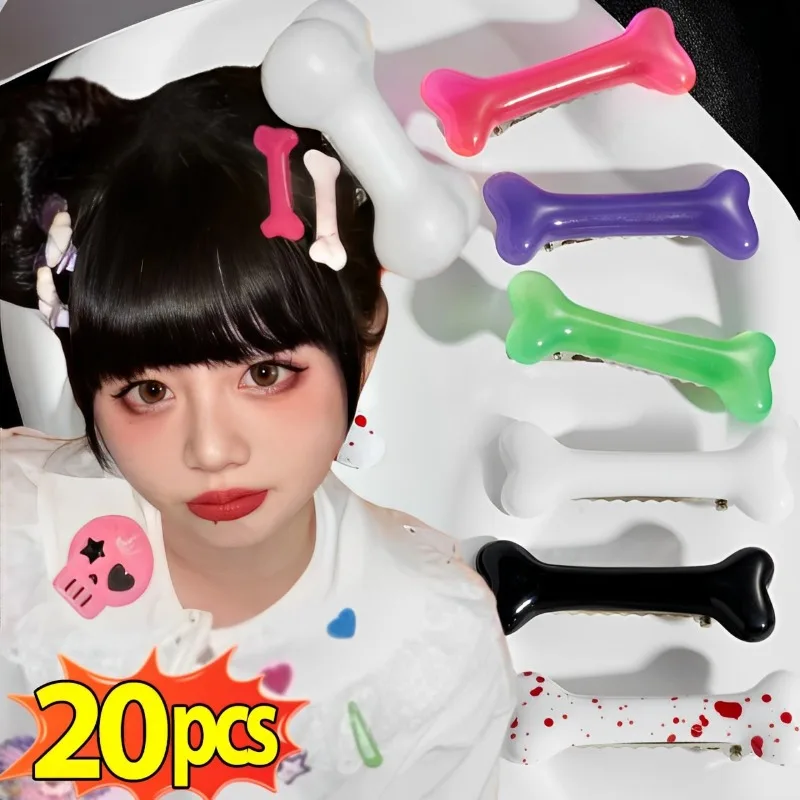 1/20 stücke Y2K Knochen Haarnadeln Mode Schöne Frauen Gril Headwear Barrettes Lebendige Hund Knochen Haar Clips Seite Haar pin Haar Zubehör