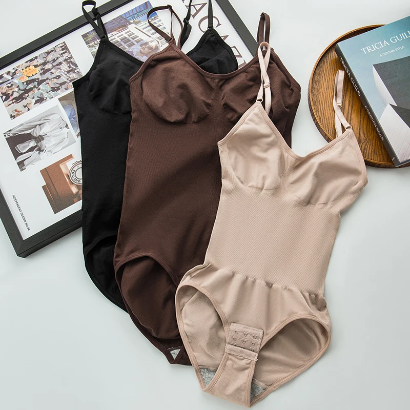 Description Picture 5 of itemWomen Classic Solid Color Shapewear Tight-fitting Suspension Hip Lift Tummy One-piece Set With Open Seam Waist Sculpting Briefs