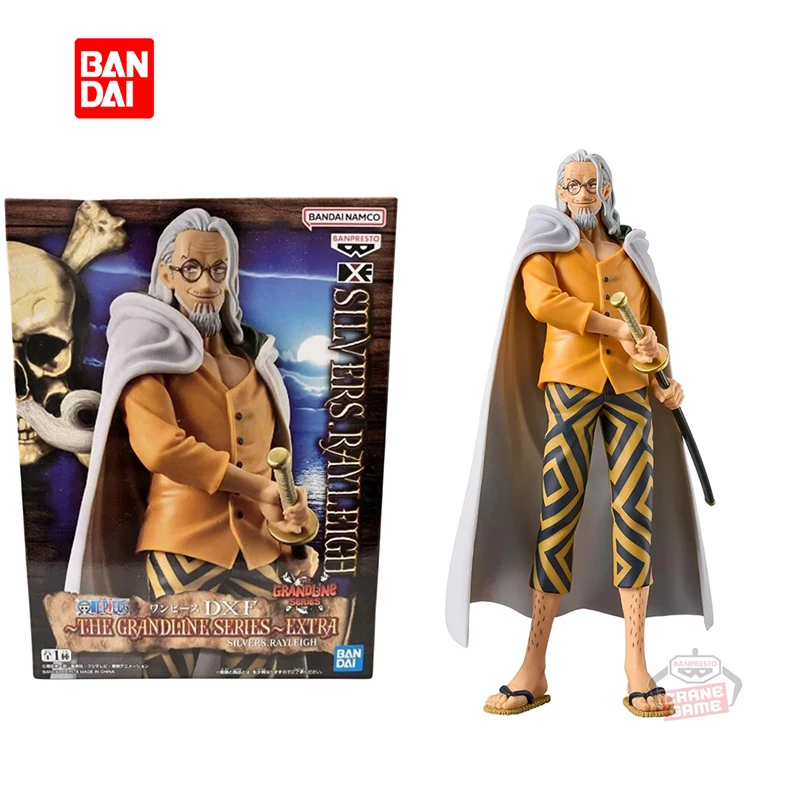 

Оригинальные фигурки Bandai Dxf Series One Piece silверы Rayleigh аниме Коллекционные Фигурки Модели Мультяшные игрушки Рождественский подарок