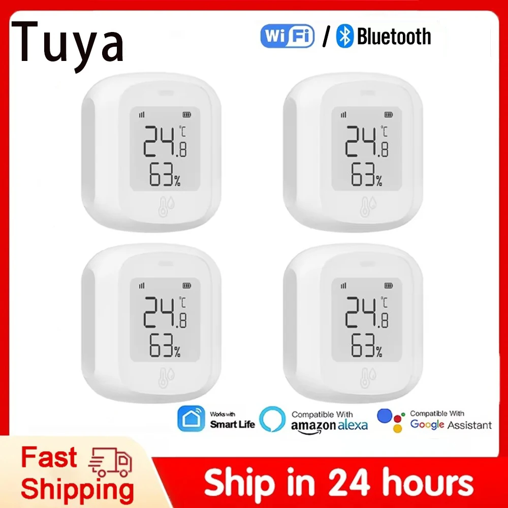 Tuya ZigBee/WIFI capteur de température et d'humidité écran LED liaison maison intelligente thermo-hygrome Google Home Alexa commande vocale
