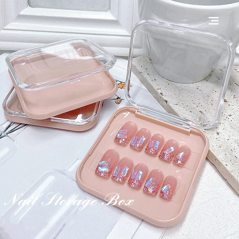 Pink White Nail Art Organizer Thicken Texture Good Sealing Finished