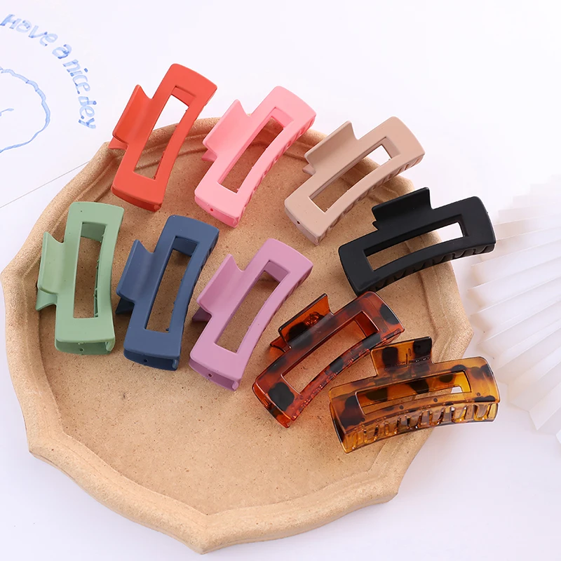 10/Pcs Large Claw Clips for Thick Hair Strong Hold Square Jaw Clip,Non-slip Big Rectangle Hair Clips for Women Hair Accessories