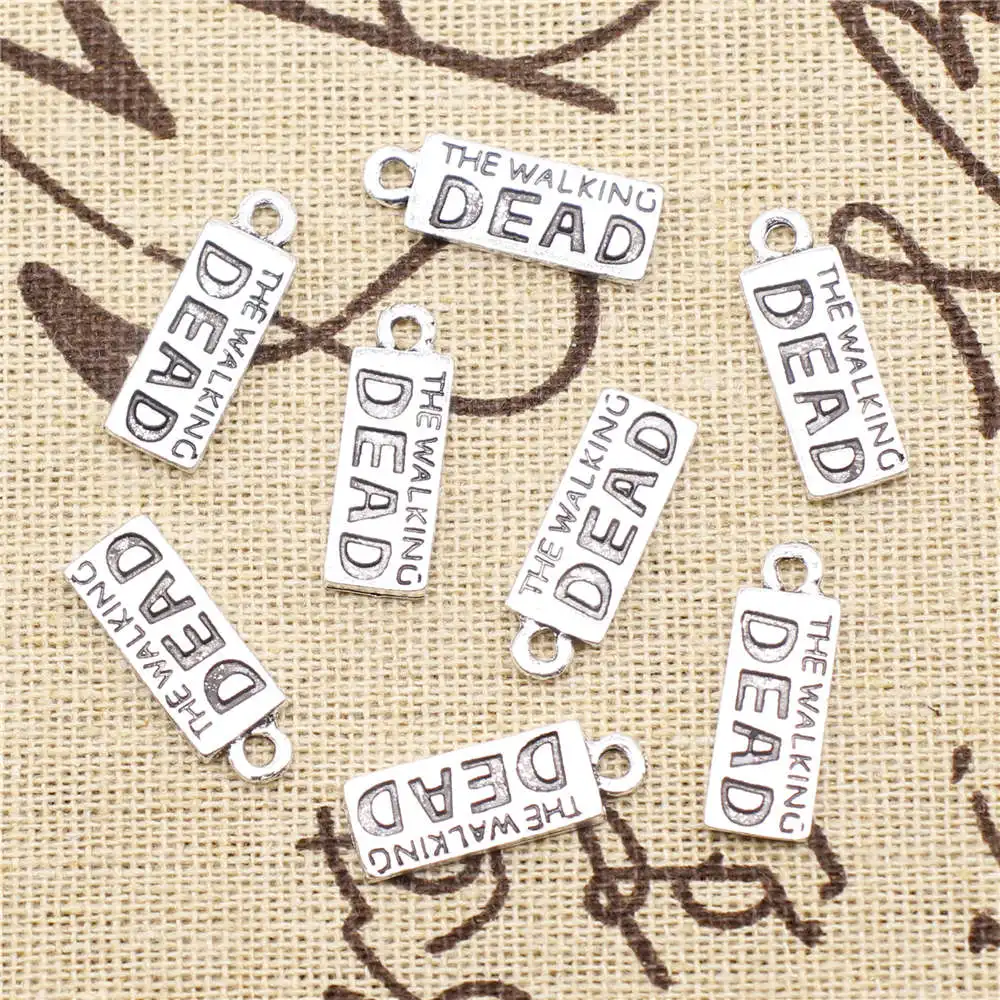 

For Jewelry For Crafts Charms The Walking Dead Antique Silver Color Pendants And Necklaces 7x21mm 10pcs