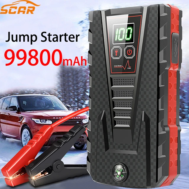 Arrancador de batería de coche con luz LED, cargador de batería de coche  diésel de gasolina, 1200A, potenciador de batería automático, Buster, 12V,  refuerzo de emergencia para coche - AliExpress