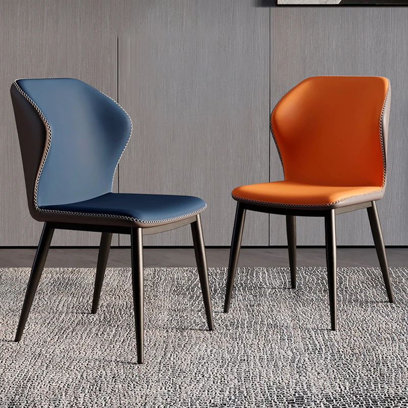 European Leather Restaurant Chair Simple Fashionable Elegant Leisure Restaurant Chair Salon Bar Chaises Salle Manger Furnitures