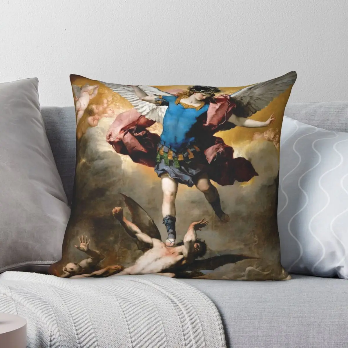 

St Michael The Archangel декоративный Чехол на подушку чехол из полиэстера и льна с бархатным узором на молнии декоративный Чехол на подушку чехол на кровать наволочка на подушку 45x45