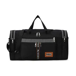 Large Capacity Portable Travel Bag - Men's Weekend Duffle (Black)