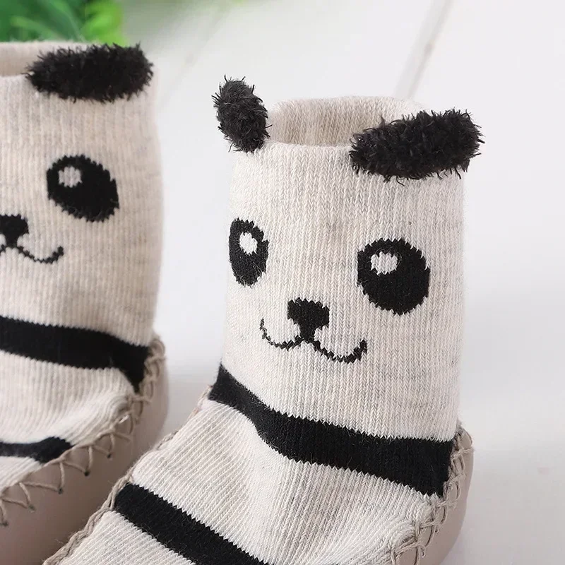 Chaussons D'hiver Bébé 0-6 Mois - Peluche Ours Antidérapante, Confortables Et Chauds, Unisexes Bleu