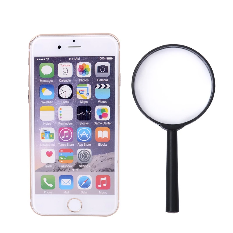 5 Times Magnifying Glass for Children Students Portable Reading for The Elderly Handheld High-Definition Magnifying Glass