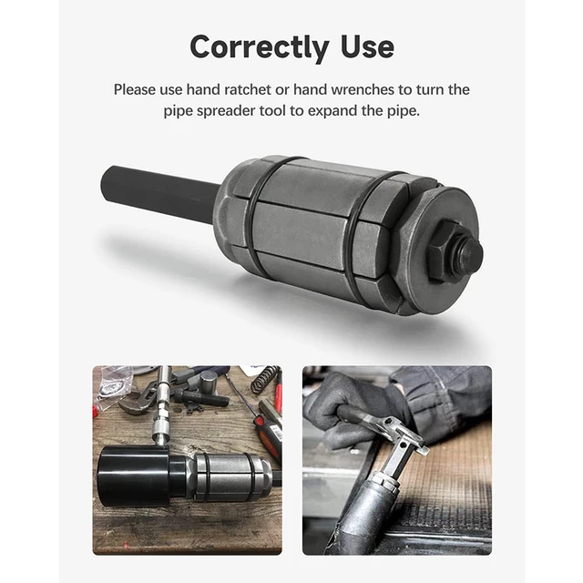 3Pcs Tail Pipe Expander Spreader Tool Set 1/18 '' to 3-1/2 '' Tail Pipe Tailpipe Expander Exhaust Muffler Spreader Tool Kit 6