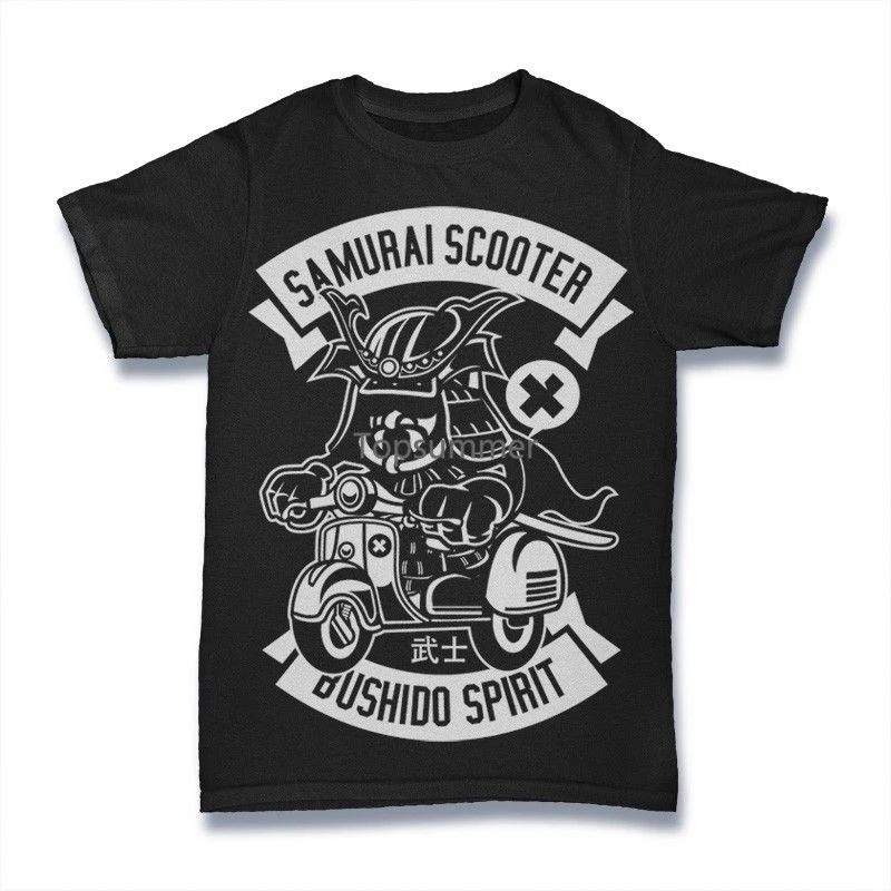 

Samurai Scooter T Shirt Bushido Style Funny Biker Men Size S-3Xl