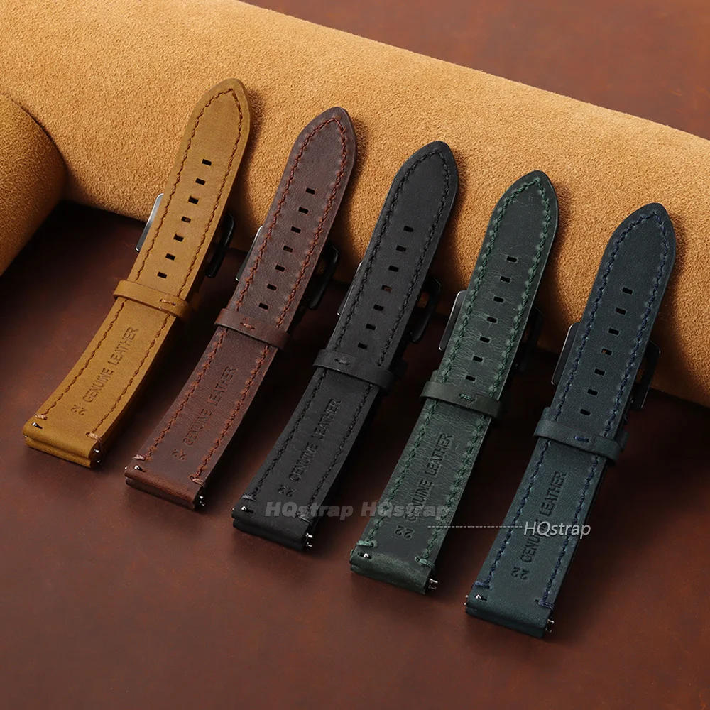 Premium Leather Watch Strap - Universal Quick Release Cowhide Bracelet