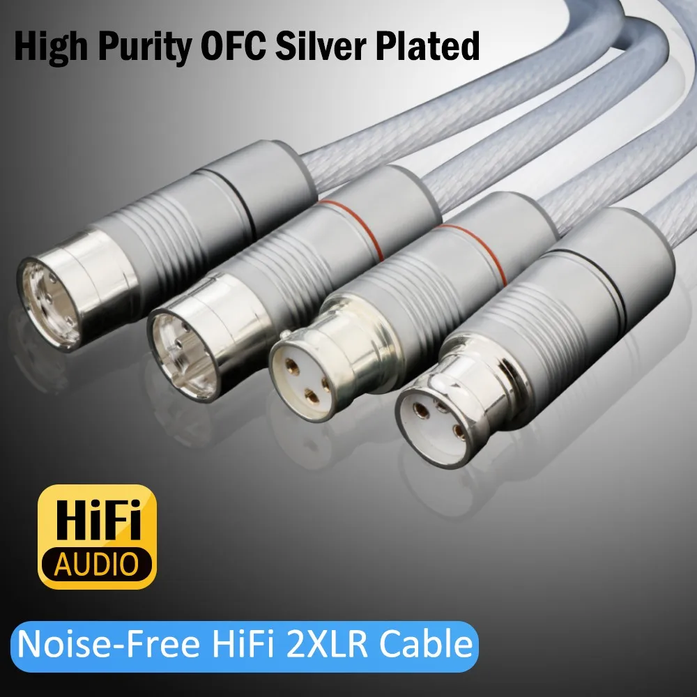 

Pair HIFI xlr Cable high Purity silver Plated Cable XLR Plug Male to Female for Microp Hone Mixer PREFFAIR xlr Cable High Qualit