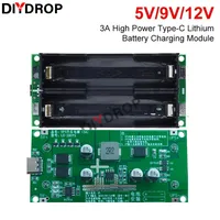 Type-C 15W 3A Fast Charge UPS Power Supply / 18650 Lithium Battery Charger Test Module DC-DC Step Up Booster Converter 5V 9V 12V 1