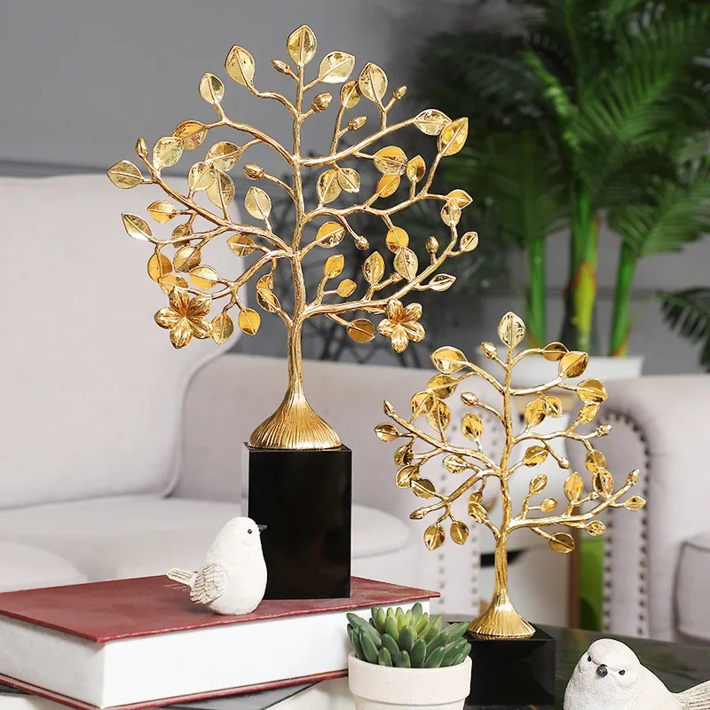

Happiness and Wealth Tree Decoration Light Luxury High end Living Room Wine Cabinet Office Home Decoration