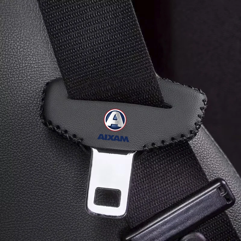 2pcs Car Seat Belt Buckle Cover Leather Protector Anti-collision Case For aixam city s 4 6 7crossline 4 6 minauto