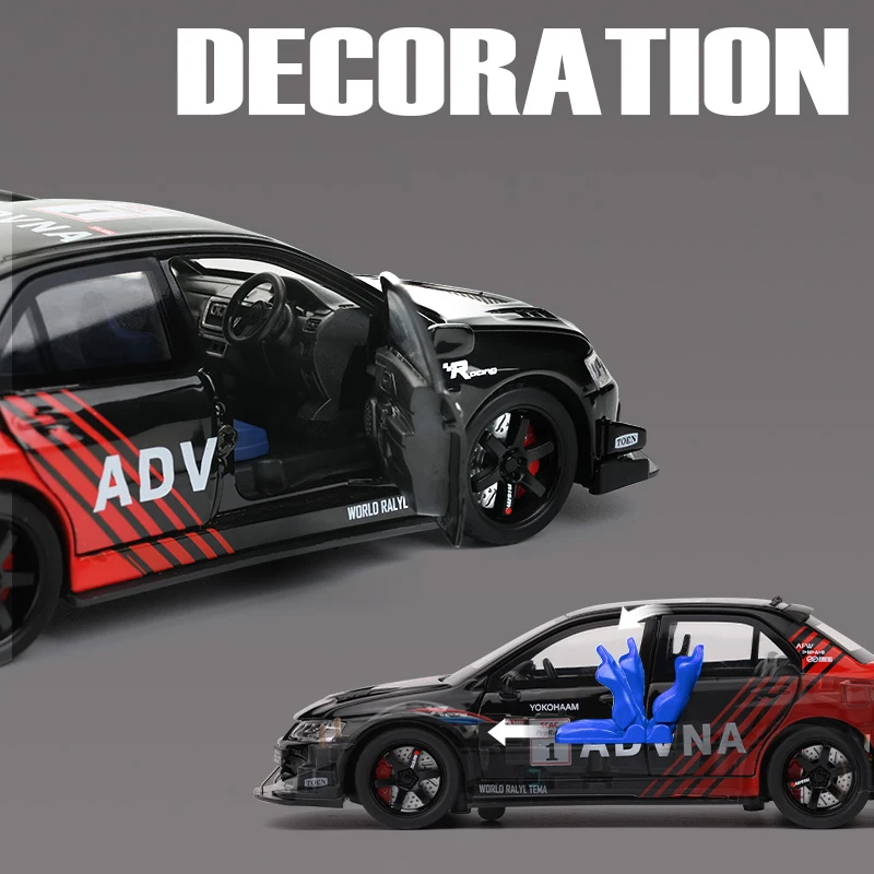 1:32 미쓰비시 랜서 진화 EVO 트랙 페인트 스포츠 금속 합금 다이캐스트 모델 자동차 소형 차량 미니 GT 현재 친구