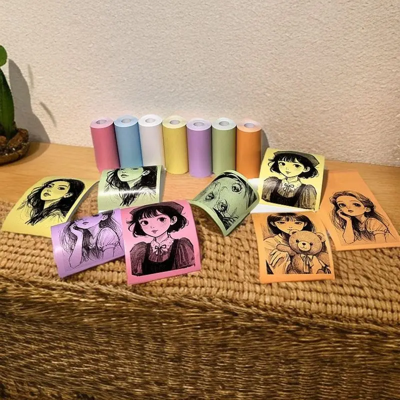 Candy Color Mini Instant Camera Print Refill Paper- 57*25mm Photo Printer Thermal Paper Rolls Instant Print Camera Refill Paper