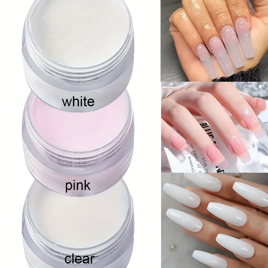 10G Acrylic Nail System: High Quality Acrylic Powder for Nail Extensions and Shaping - Crystal Powder for Nail Art 3