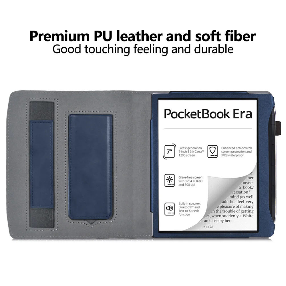 Premium 7 E-Reader Case with Hand Strap and Auto Sleep/Wake Feature