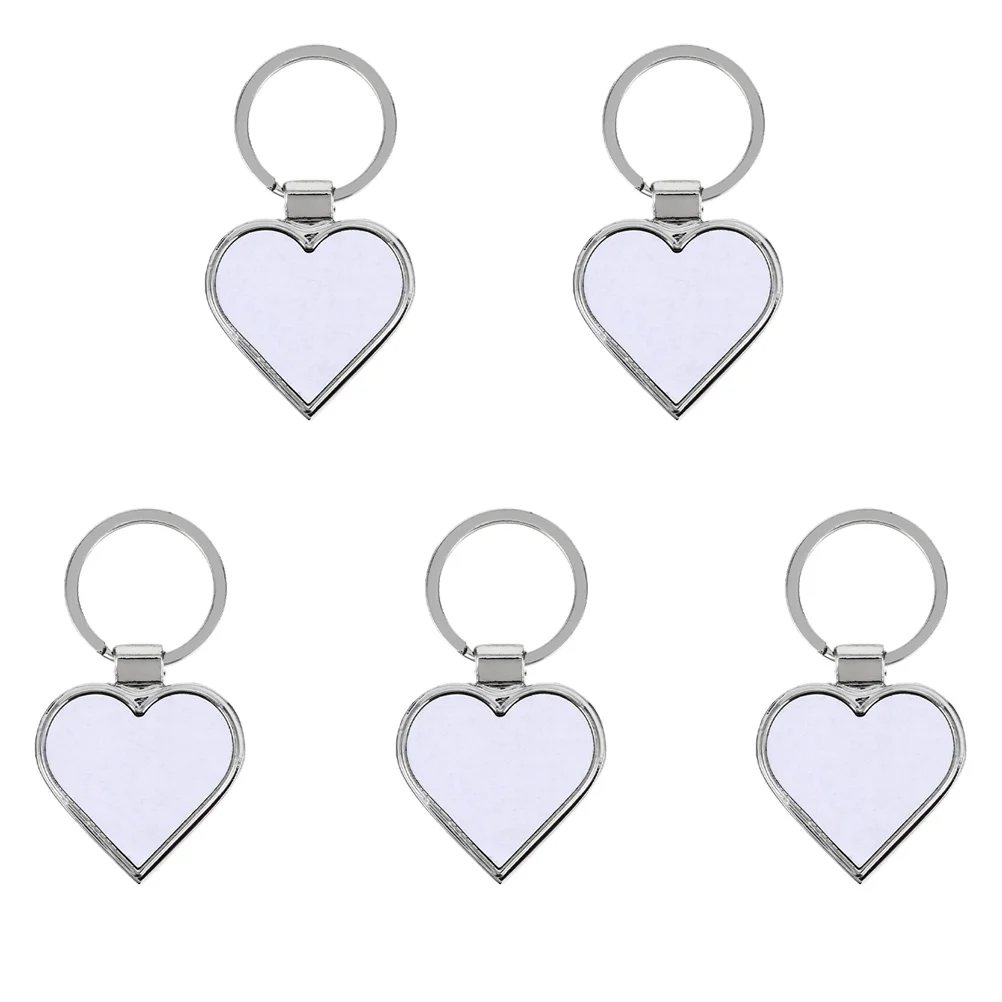 

5pcs Blank Printed Heat Transfer Key Holder DIY Handmade Blank Key Ring