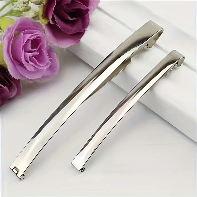 Vintage-Style Minimalist Metal Hair Clips Set - Pack of 8 Elegant Hair Accessories