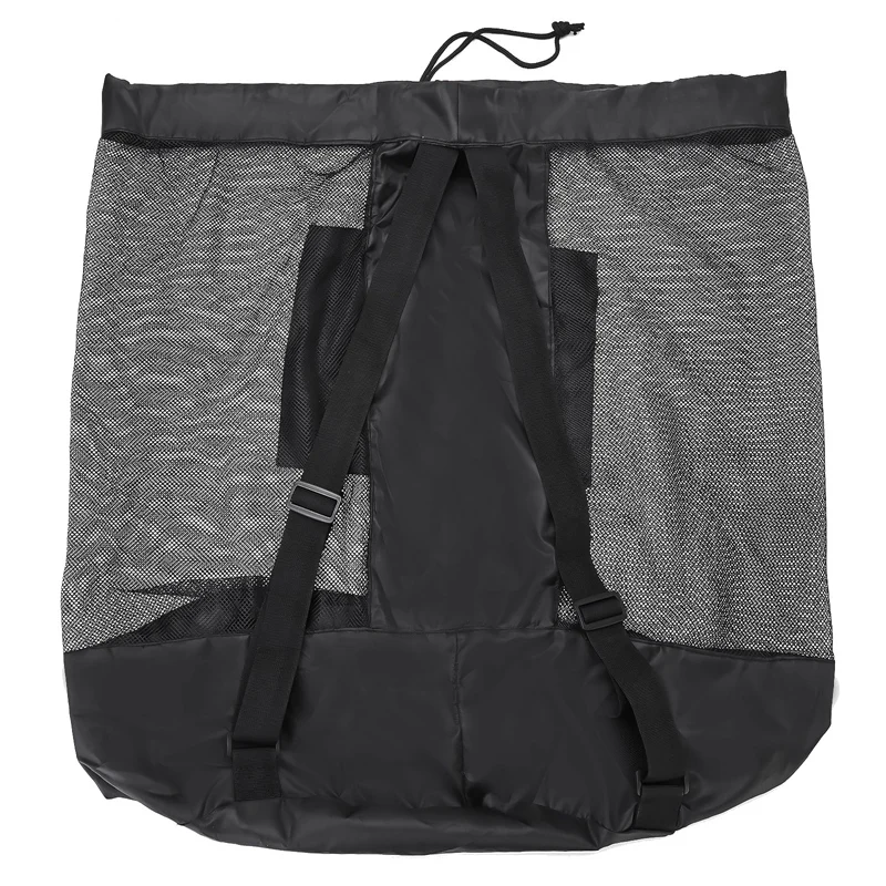 

Mesh Bag Adjustable Drawstring Soccer Storage Bags Waterproof Sports Ball Pack Volleyball Football Pocket, Big Easy To Use Black