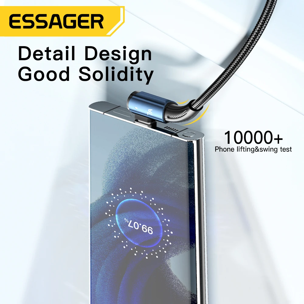 Essager 7A USB Type C 90-Degree Fast Charging Cable