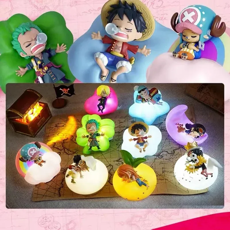 

One Piece Anime Blind Box Night Light Luffy Zoro Nami Sanji Chopper Figures Sweet Dream Series Led Surprise For Kids Gifts